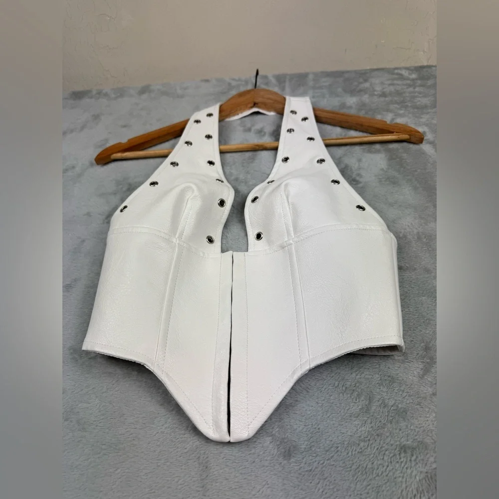 Princess Polly Palladia‎ Jordy Grommet Faux leather corset halter top new  Sz 2